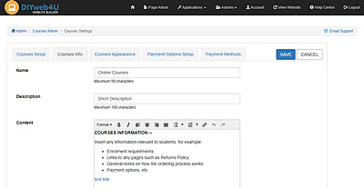Courses Settings