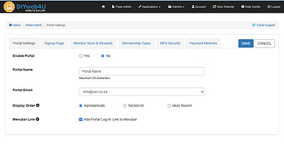 Portal Admin Settings